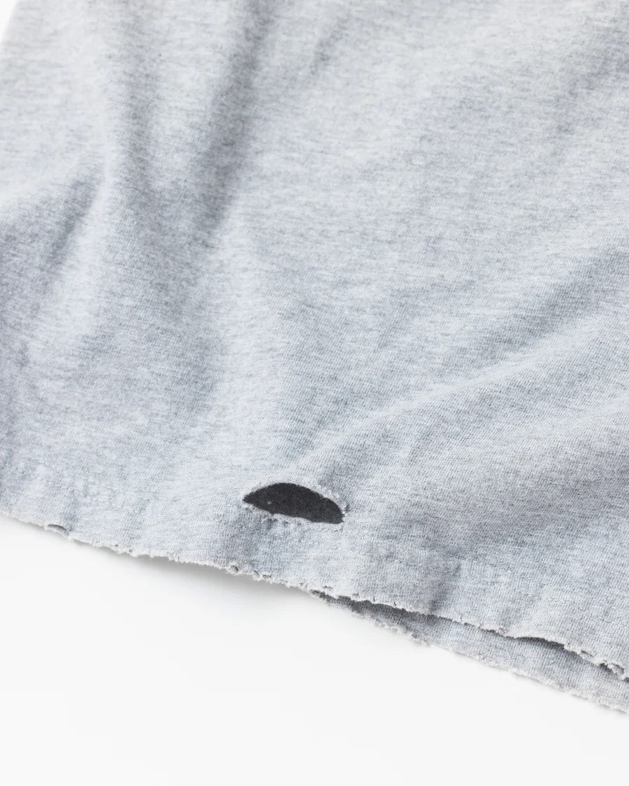 【ANACHRONORM - アナクロノーム】DAMAGED EMB S/S T-S / MIX GRAY (Tシャツ/グレー)