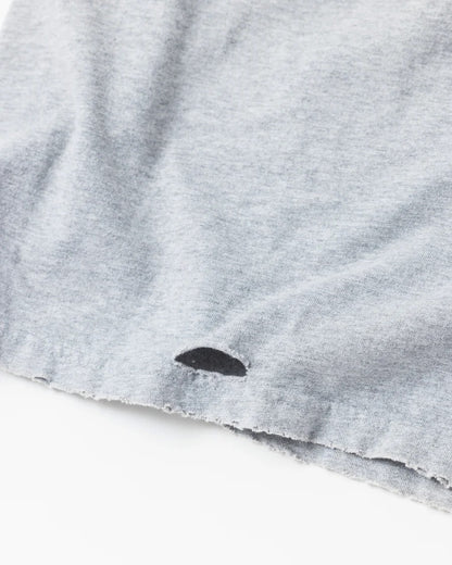 【ANACHRONORM - アナクロノーム】DAMAGED EMB S/S T-S / MIX GRAY (Tシャツ/グレー)
