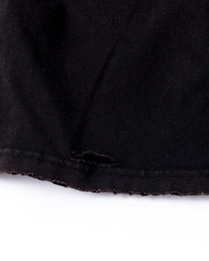 【ANACHRONORM - アナクロノーム】DAMAGED EMB S/S T-S / BLACK (Tシャツ/ブラック)