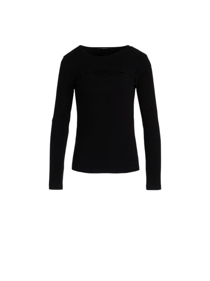 【LIMI feu - リミフゥ】C/ RIB SLIT CHEST LONG SLEEVE T / BLACK (L/STシャツ/ブラック)