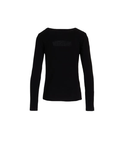【LIMI feu - リミフゥ】C/ RIB SLIT CHEST LONG SLEEVE T / BLACK (L/STシャツ/ブラック)