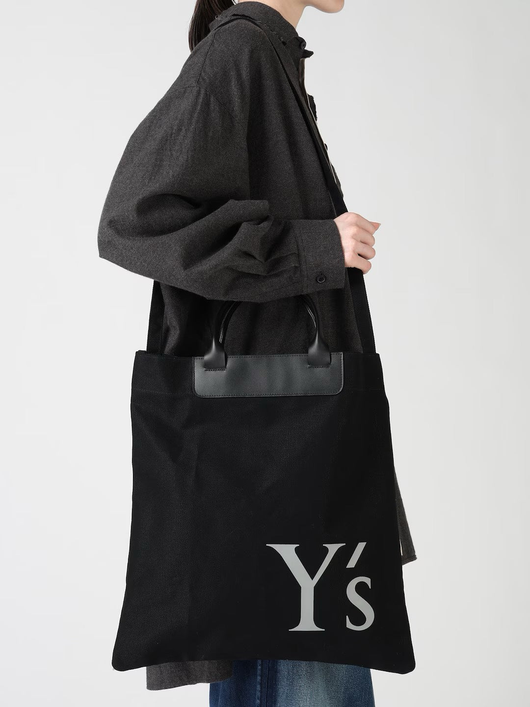 【Y's - ワイズ】COTTON CANVAS Y'S LOGO TOTE BAG / BLACK (バッグ/ブラック)