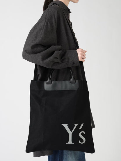 【Y's - ワイズ】COTTON CANVAS Y'S LOGO TOTE BAG / BLACK (バッグ/ブラック)