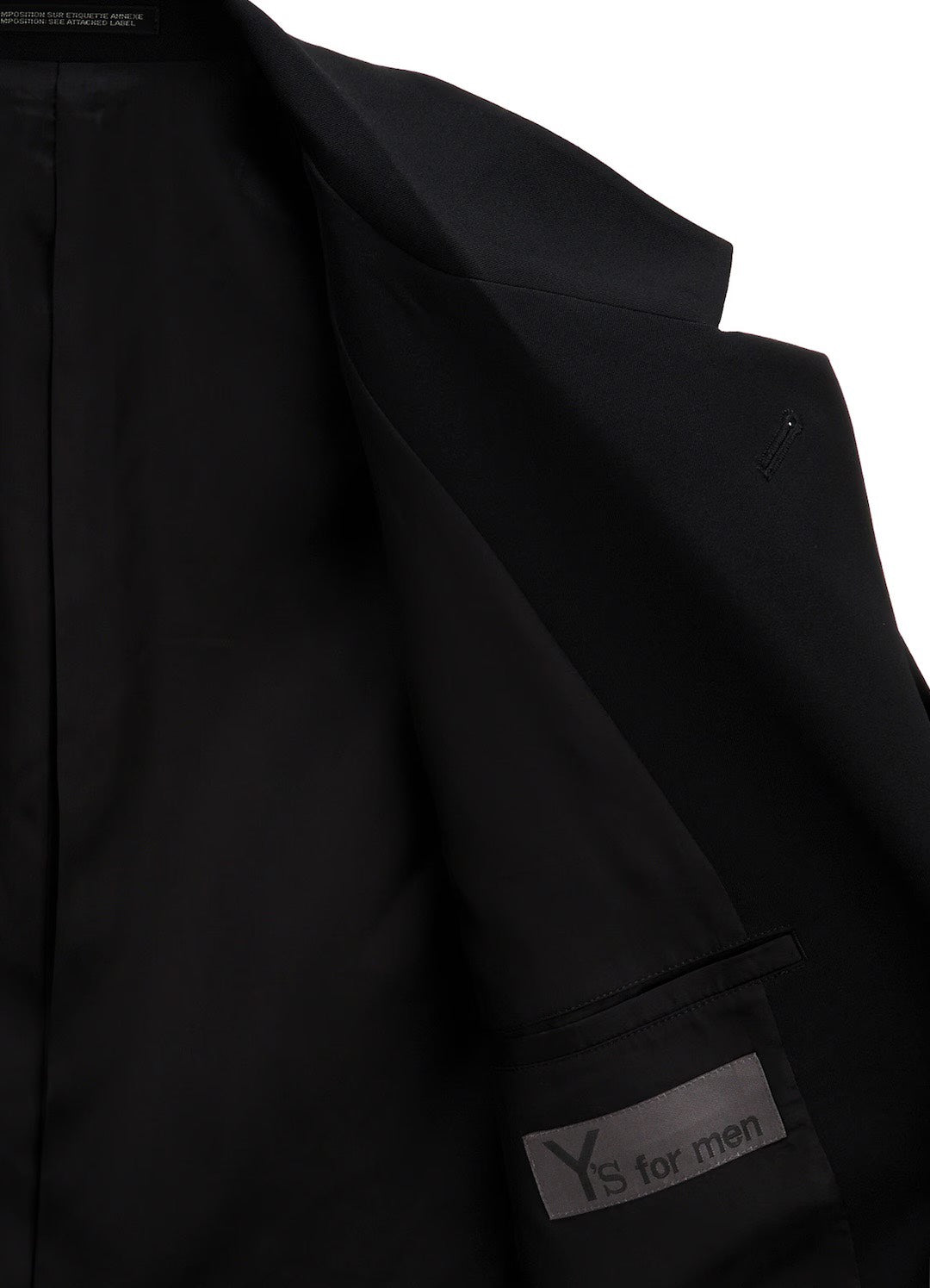 【Y's for men - ワイズフォーメン】WOOL GABARDINE LEFT AND RIGHT CHANGE POCKET JACKET / BLACK (ジャケット/ブラック)