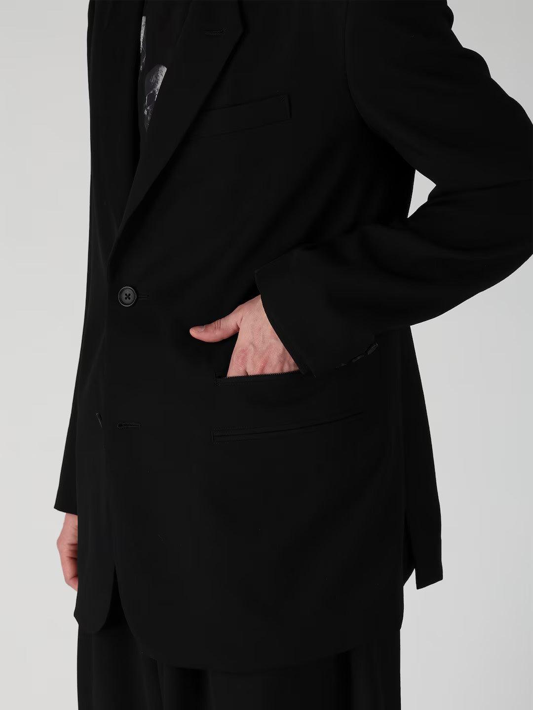 【Y's for men - ワイズフォーメン】WOOL GABARDINE LEFT AND RIGHT CHANGE POCKET JACKET / BLACK (ジャケット/ブラック)