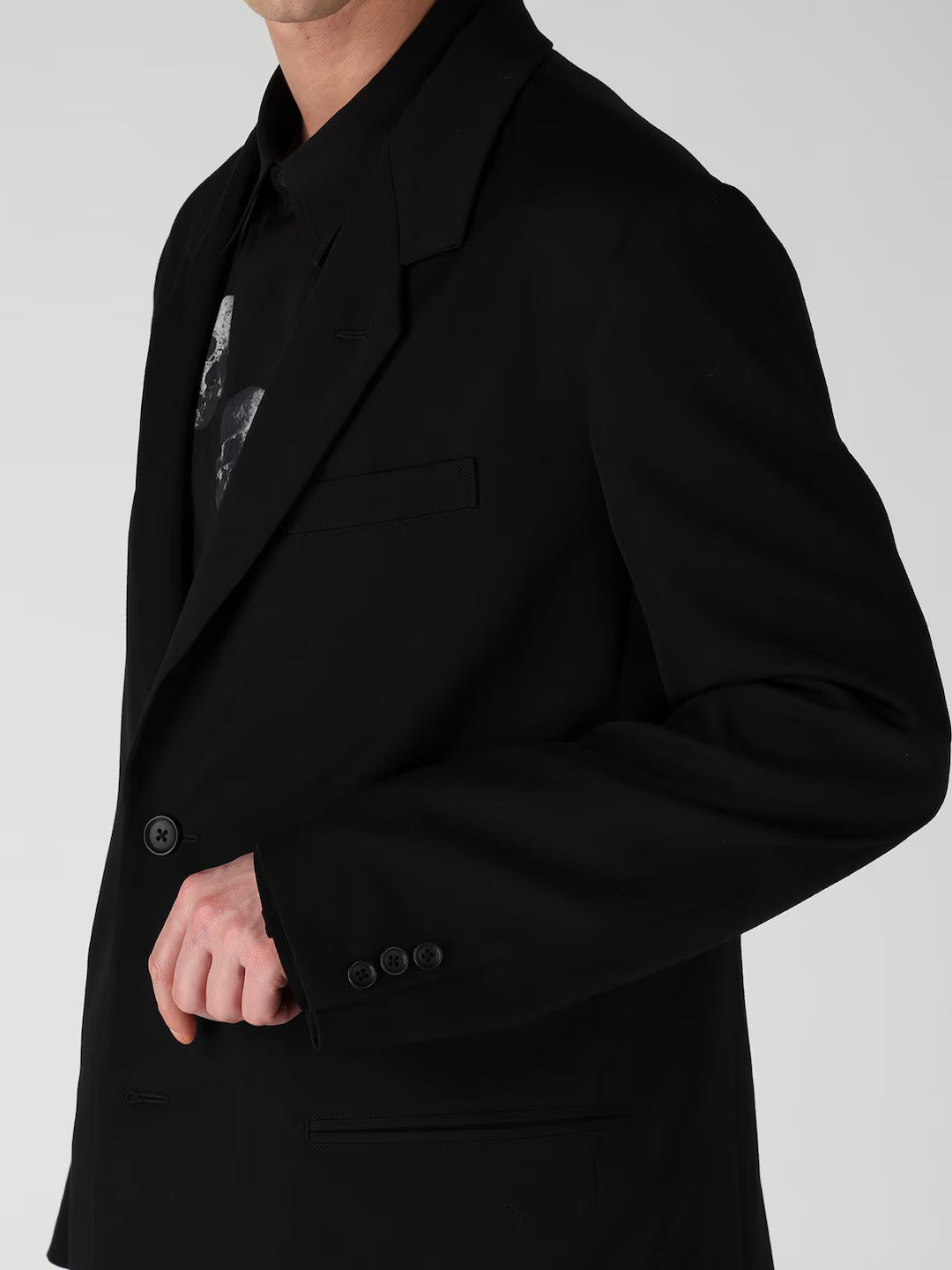 【Y's for men - ワイズフォーメン】WOOL GABARDINE LEFT AND RIGHT CHANGE POCKET JACKET / BLACK (ジャケット/ブラック)