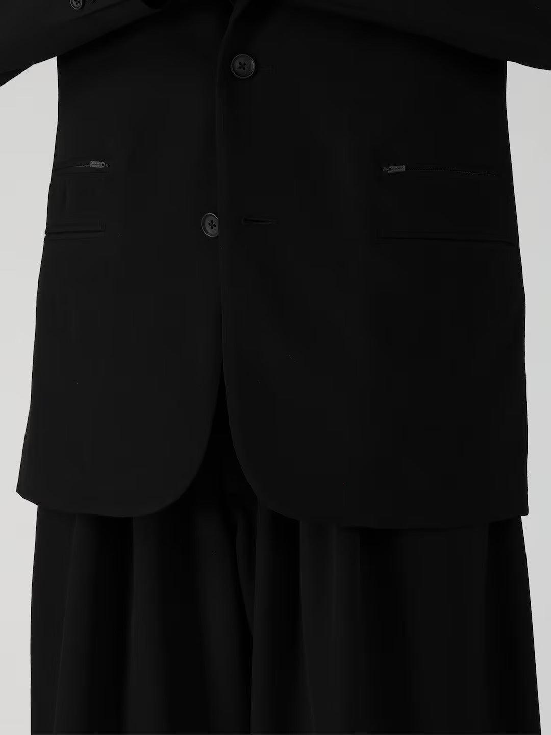 【Y's for men - ワイズフォーメン】WOOL GABARDINE LEFT AND RIGHT CHANGE POCKET JACKET / BLACK (ジャケット/ブラック)