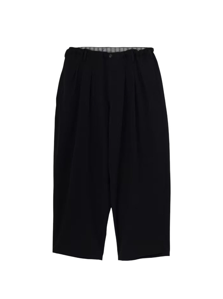 【Y's for men-ワイズフォーメン】WOOL GABARDINE 12 TUCK PANTS / BLACK(パンツ/ブラック)