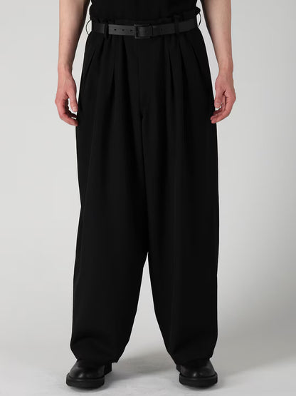 【Y's for men-ワイズフォーメン】WOOL GABARDINE 12 TUCK PANTS / BLACK(パンツ/ブラック)