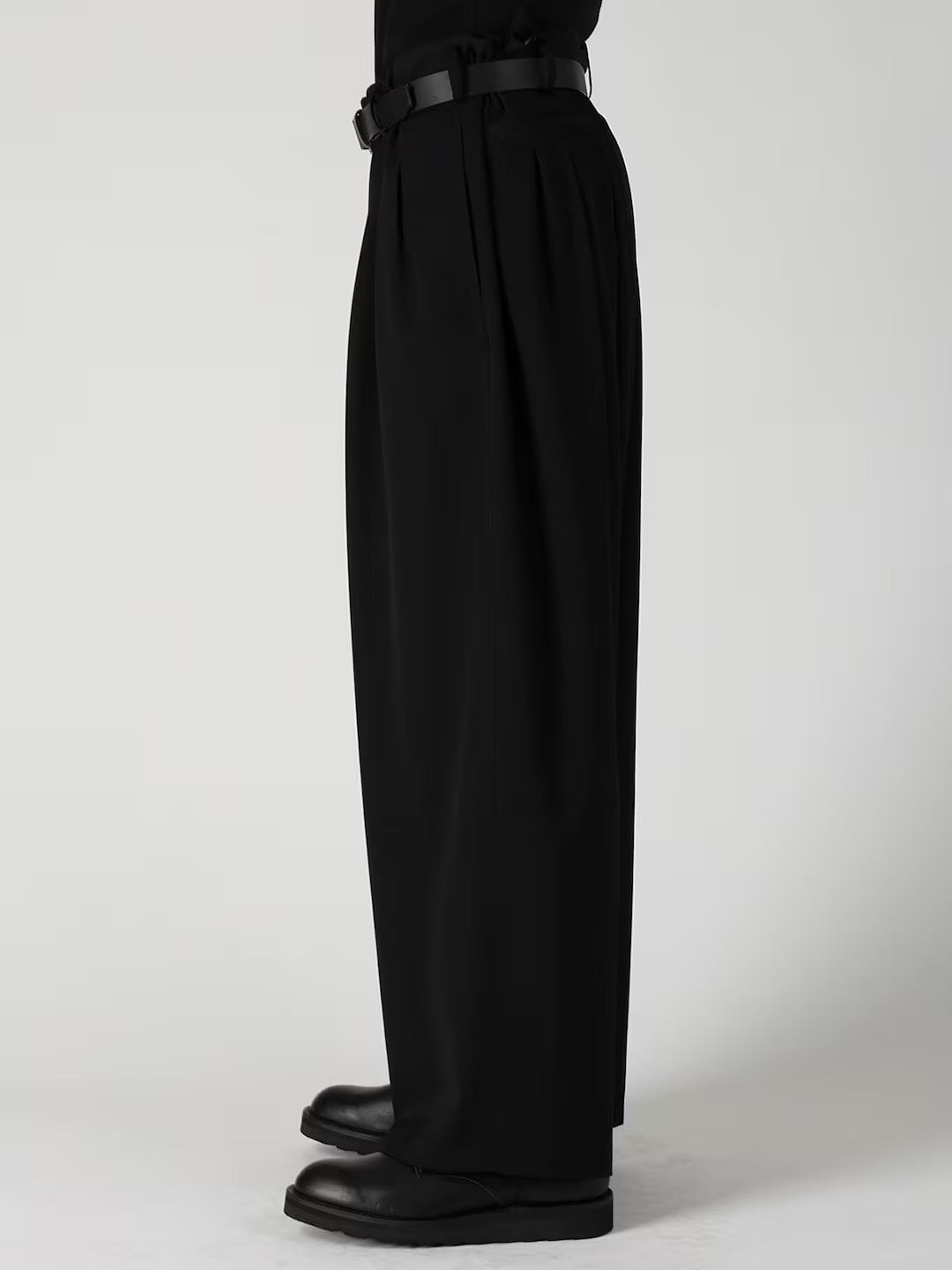 【Y's for men-ワイズフォーメン】WOOL GABARDINE 12 TUCK PANTS / BLACK(パンツ/ブラック)