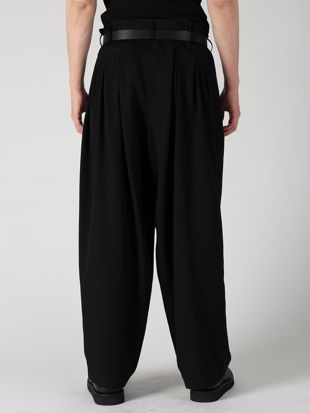 【Y's for men-ワイズフォーメン】WOOL GABARDINE 12 TUCK PANTS / BLACK(パンツ/ブラック)