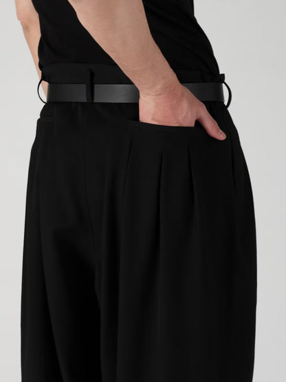 【Y's for men-ワイズフォーメン】WOOL GABARDINE 12 TUCK PANTS / BLACK(パンツ/ブラック)
