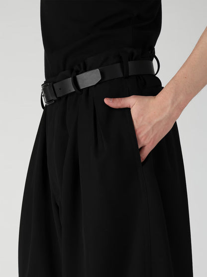 【Y's for men-ワイズフォーメン】WOOL GABARDINE 12 TUCK PANTS / BLACK(パンツ/ブラック)