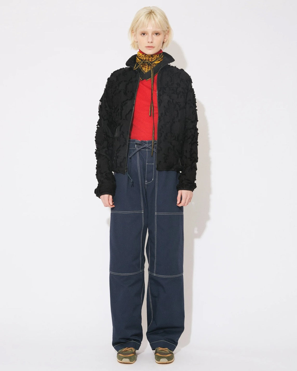 【beautiful people - ビューティフルピープル】aloha jacquard×octa reversible blouson / BLACK (ブルゾン/ブラック)