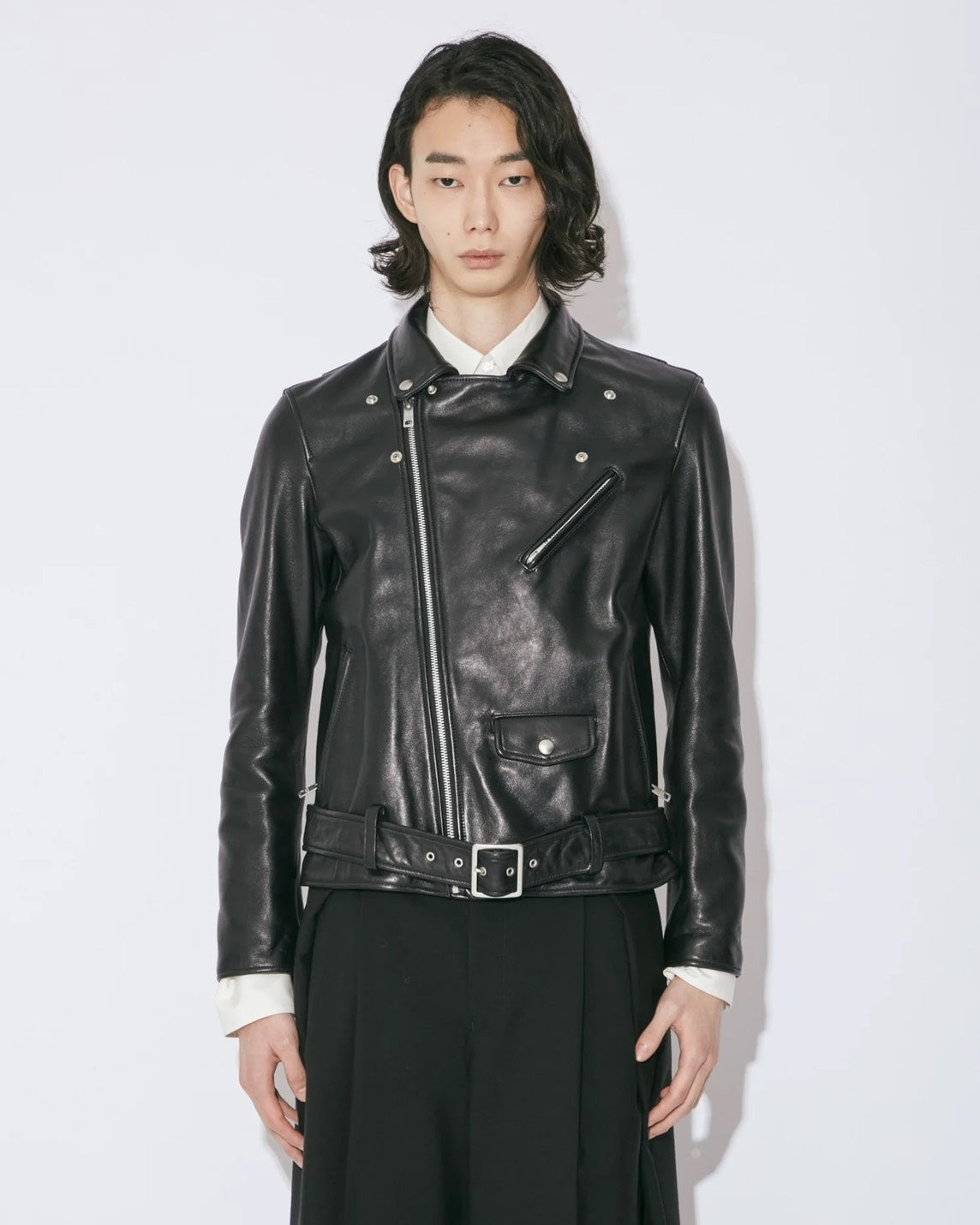 【beautiful people - ビューティフルピープル】vintage leather THE /a riders jacket size170 / BLACK (ライダースジャケット/ブラック)