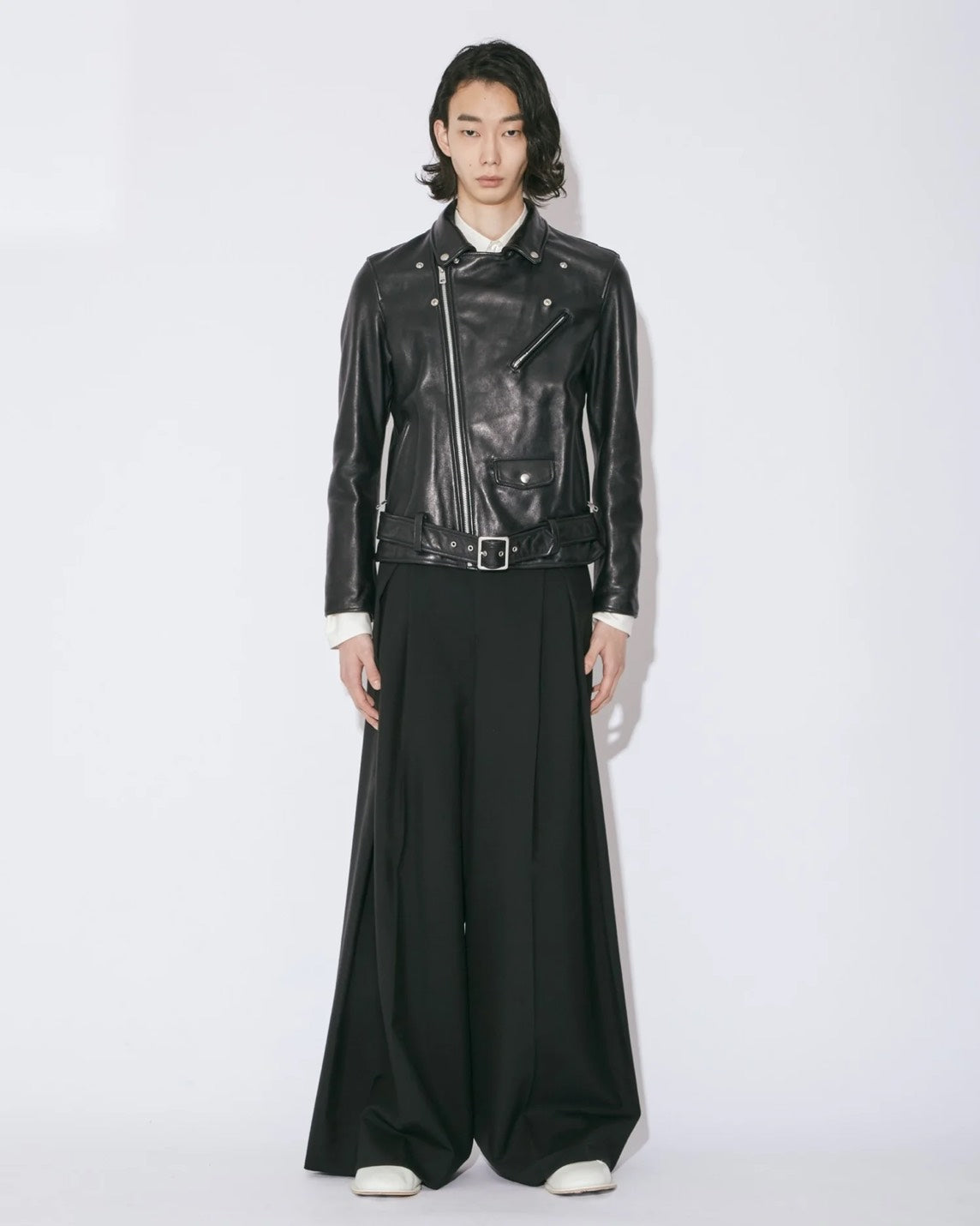【beautiful people - ビューティフルピープル】vintage leather THE /a riders jacket size170 / BLACK (ライダースジャケット/ブラック)