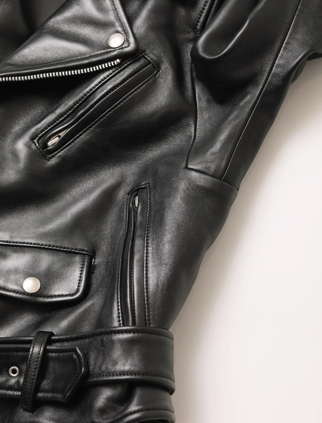 【beautiful people - ビューティフルピープル】vintage leather THE /a riders jacket size170 / BLACK (ライダースジャケット/ブラック)
