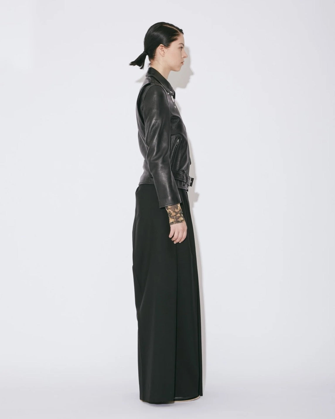 【beautiful people - ビューティフルピープル】vintage leather THE / a riders jacket size140～160 / BLACK (ライダースジャケット/ブラック)