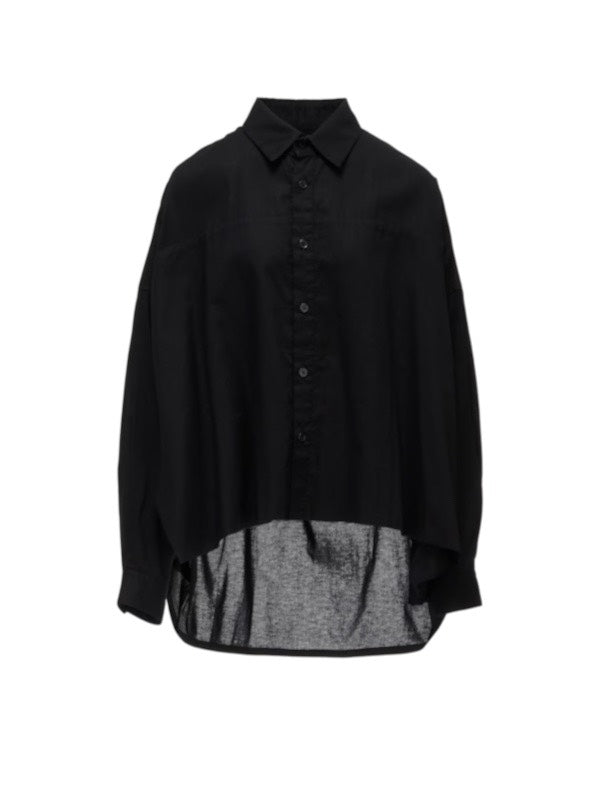 【Y's - ワイズ】Y's BORN PRODUCT DOUBLE FRONT BIG BLOUSE / BLACK (ブラウス/ブラック)