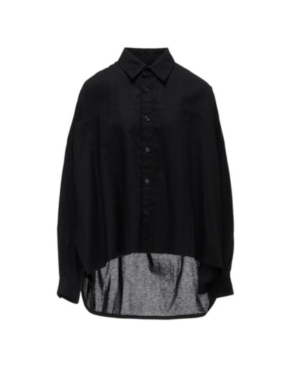 【Y's - ワイズ】Y's BORN PRODUCT DOUBLE FRONT BIG BLOUSE / BLACK (ブラウス/ブラック)