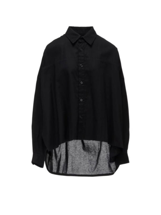 【Y's - ワイズ】Y's BORN PRODUCT DOUBLE FRONT BIG BLOUSE / BLACK (ブラウス/ブラック)