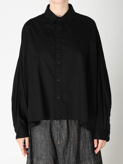 【Y's - ワイズ】Y's BORN PRODUCT DOUBLE FRONT BIG BLOUSE / BLACK (ブラウス/ブラック)