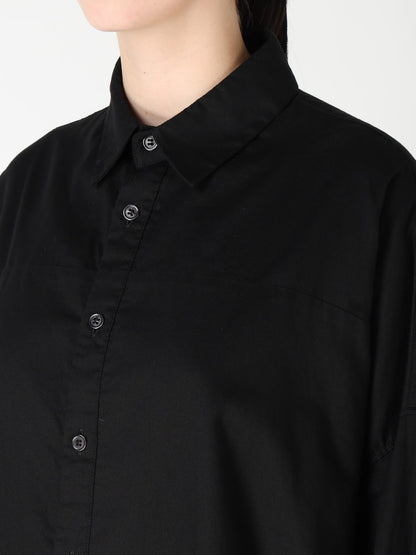 【Y's - ワイズ】Y's BORN PRODUCT DOUBLE FRONT BIG BLOUSE / BLACK (ブラウス/ブラック)
