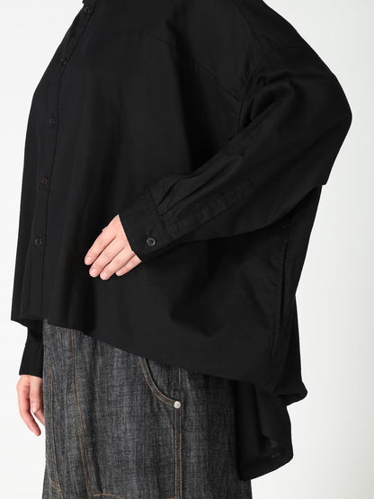 【Y's - ワイズ】Y's BORN PRODUCT DOUBLE FRONT BIG BLOUSE / BLACK (ブラウス/ブラック)