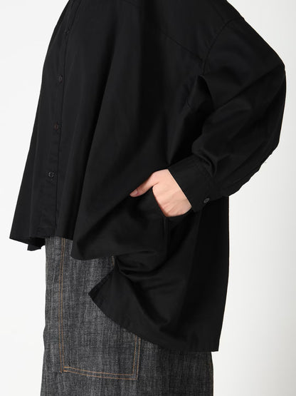 【Y's - ワイズ】Y's BORN PRODUCT DOUBLE FRONT BIG BLOUSE / BLACK (ブラウス/ブラック)