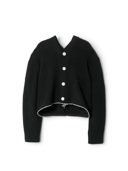 【beautiful people - ビューティフルピープル】double-end fluffed cotton cardigan / BLACK (カーディガン/ブラック)