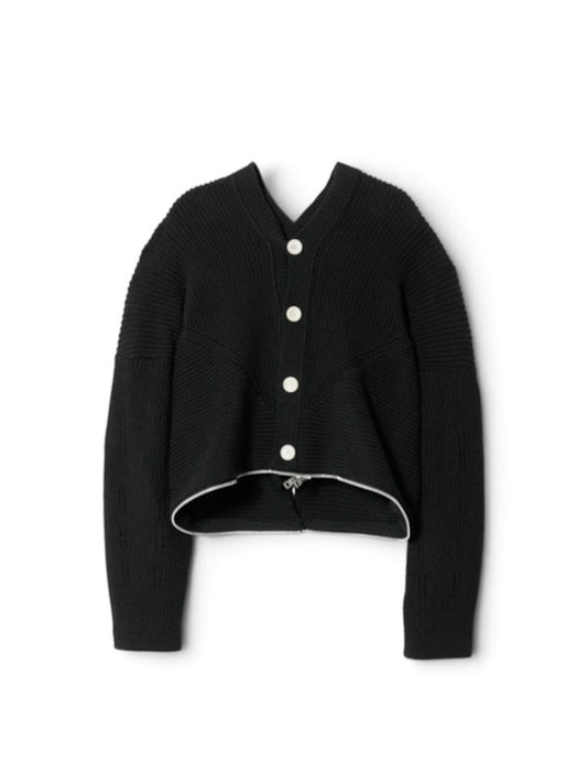 【beautiful people - ビューティフルピープル】double-end fluffed cotton cardigan / BLACK (カーディガン/ブラック)