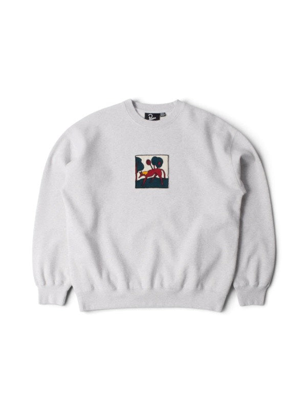 【by Parra - バイパラ】LONG LOST LEG CREW NECK SWEATSHIRT / HEATHER GREY (Tシャツ/ヘザーグレー)
