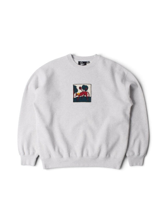 【by Parra - バイパラ】LONG LOST LEG CREW NECK SWEATSHIRT / HEATHER GREY (Tシャツ/ヘザーグレー)