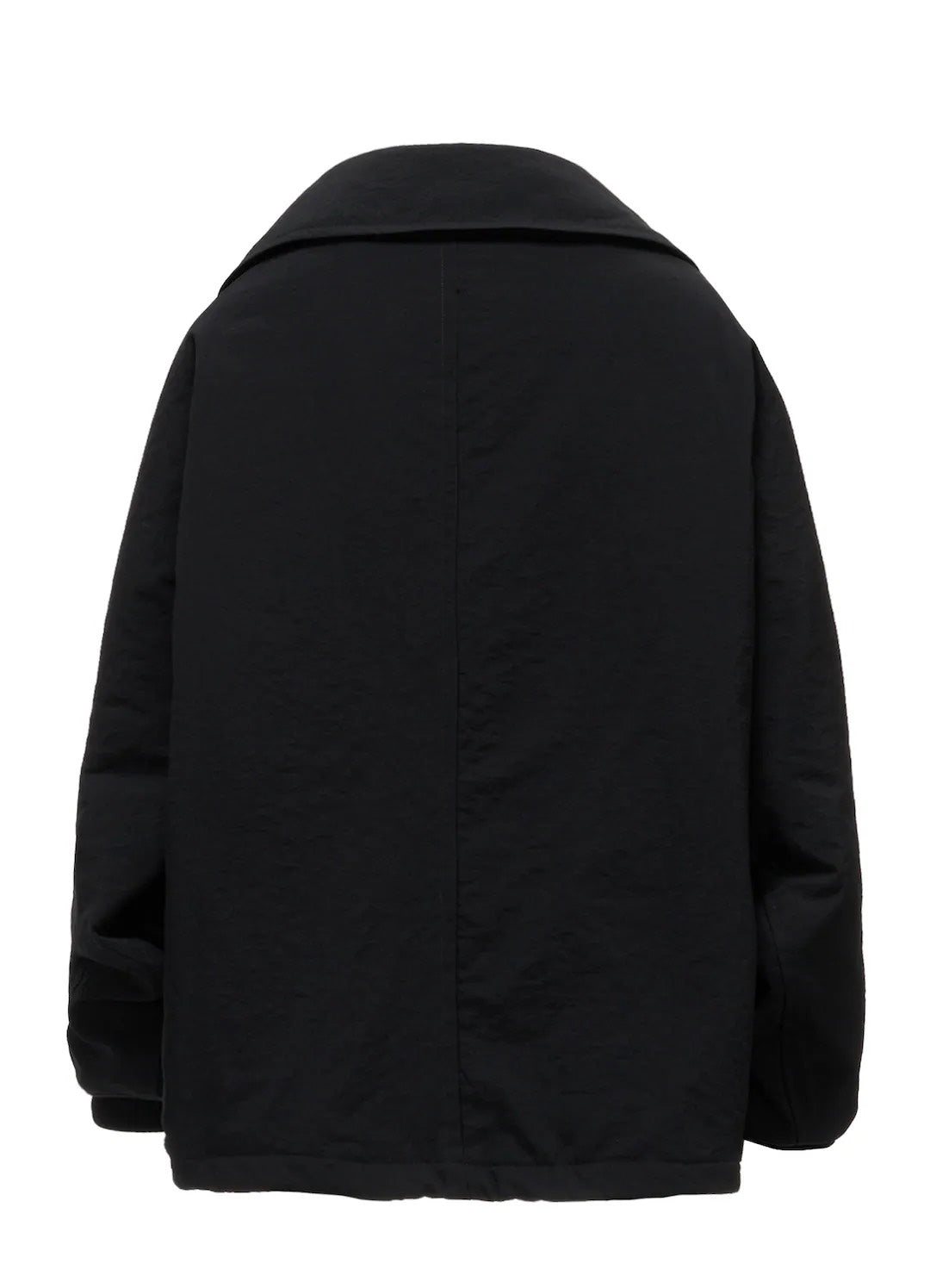 【Y's - ワイズ】 NYLON PADDED TASLAN OXFORD ARRANGED 3/4 SLEEVE COAT/ BLACK (コート/ブラック)