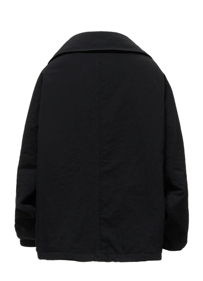 【Y's - ワイズ】 NYLON PADDED TASLAN OXFORD ARRANGED 3/4 SLEEVE COAT/ BLACK (コート/ブラック)