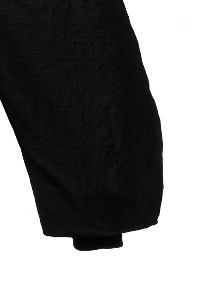 【Y's - ワイズ】 NYLON PADDED TASLAN OXFORD ARRANGED 3/4 SLEEVE COAT/ BLACK (コート/ブラック)