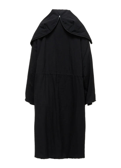 【Y's - ワイズ】 NYLON PADDED TASLAN OXFORD STAND HOODIE COAT / BLACK (コート/ブラック)