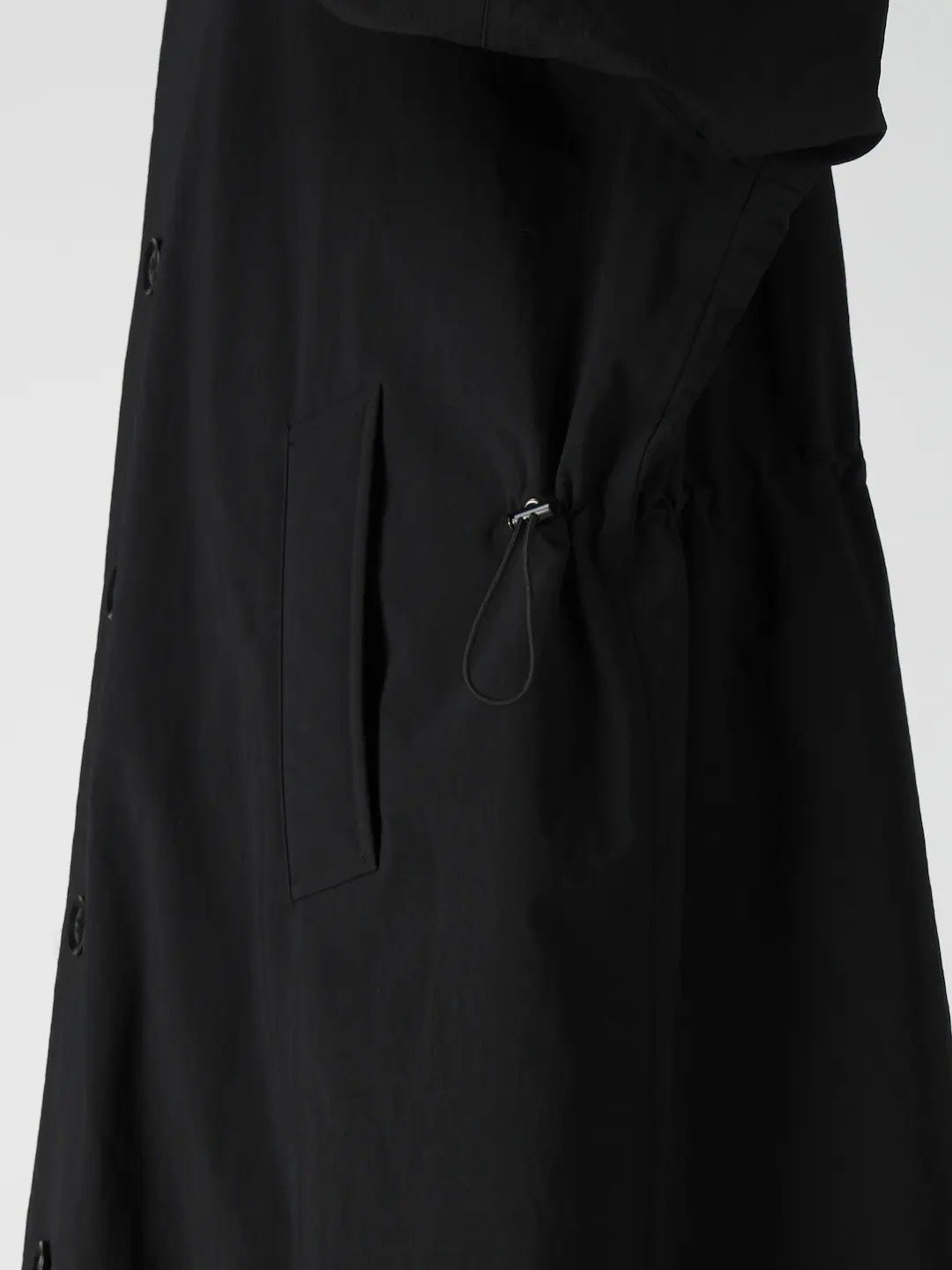 【Y's - ワイズ】 NYLON PADDED TASLAN OXFORD STAND HOODIE COAT / BLACK (コート/ブラック)