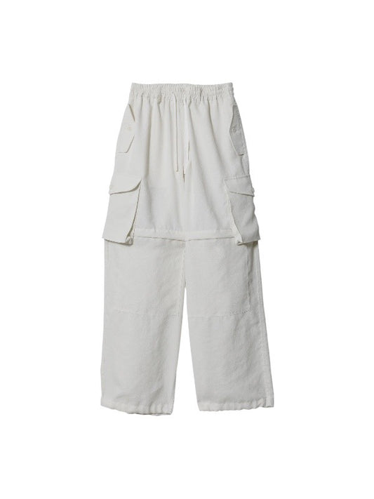 【beautiful people - ビューティフルピープル】polyester panama length change pants / ECRU (カーゴパンツ/エクリュ）