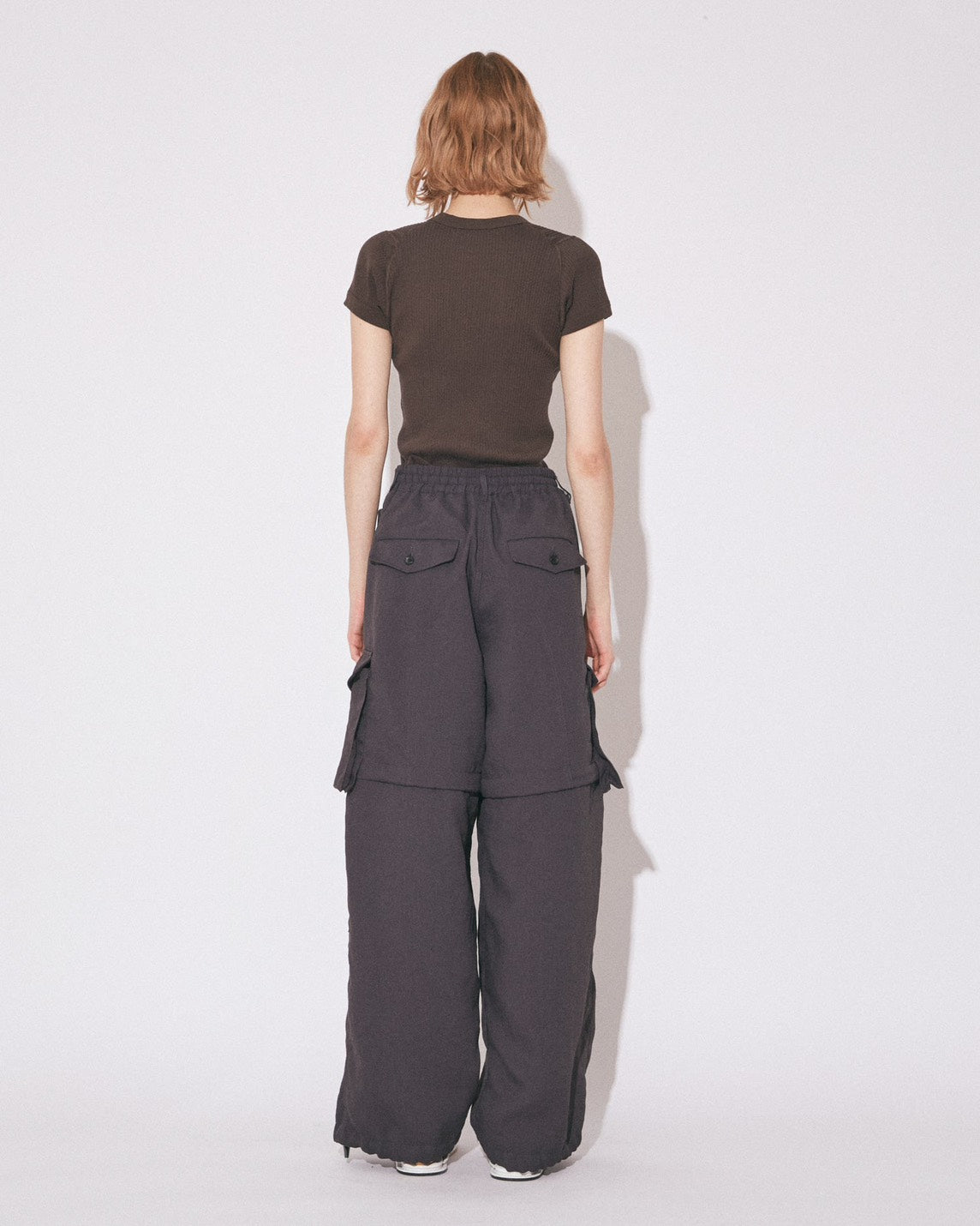 【beautiful people - ビューティフルピープル】polyester panama length change pants / BLACK (カーゴパンツ/ブラック）