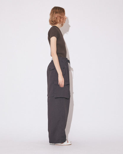 【beautiful people - ビューティフルピープル】polyester panama length change pants / BLACK (カーゴパンツ/ブラック）