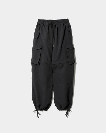 【beautiful people - ビューティフルピープル】polyester panama length change pants / BLACK (カーゴパンツ/ブラック）