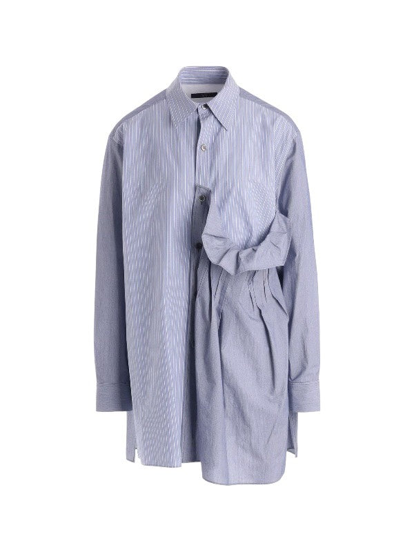 【Y's - ワイズ】LEFT SIDE TUCK SHIRT / NAVY (シャツ/ネイビー)