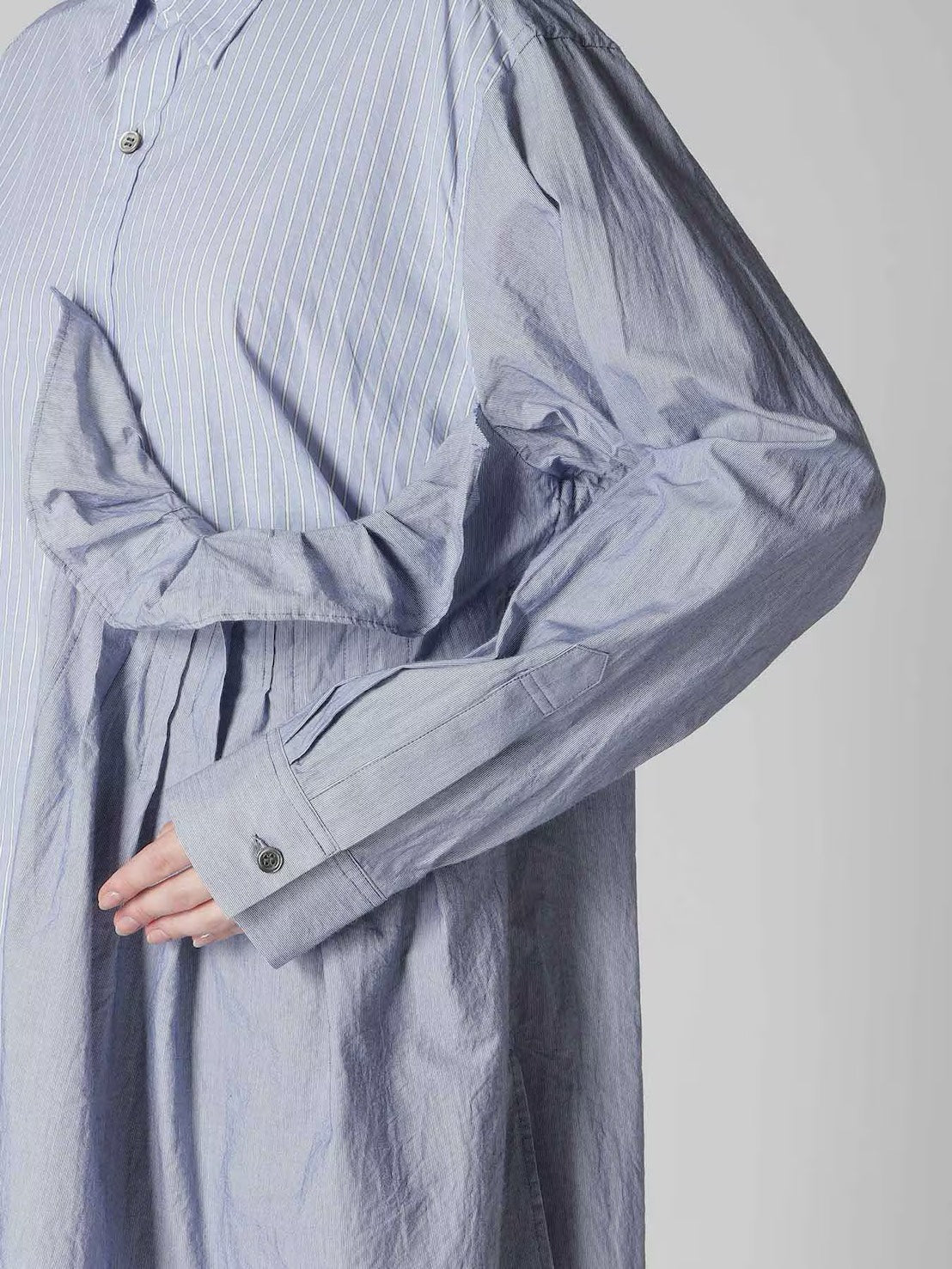 【Y's - ワイズ】LEFT SIDE TUCK SHIRT / NAVY (シャツ/ネイビー)