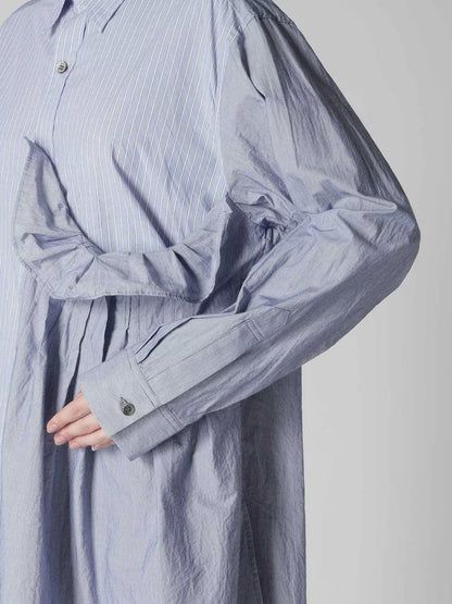 【Y's - ワイズ】LEFT SIDE TUCK SHIRT / NAVY (シャツ/ネイビー)