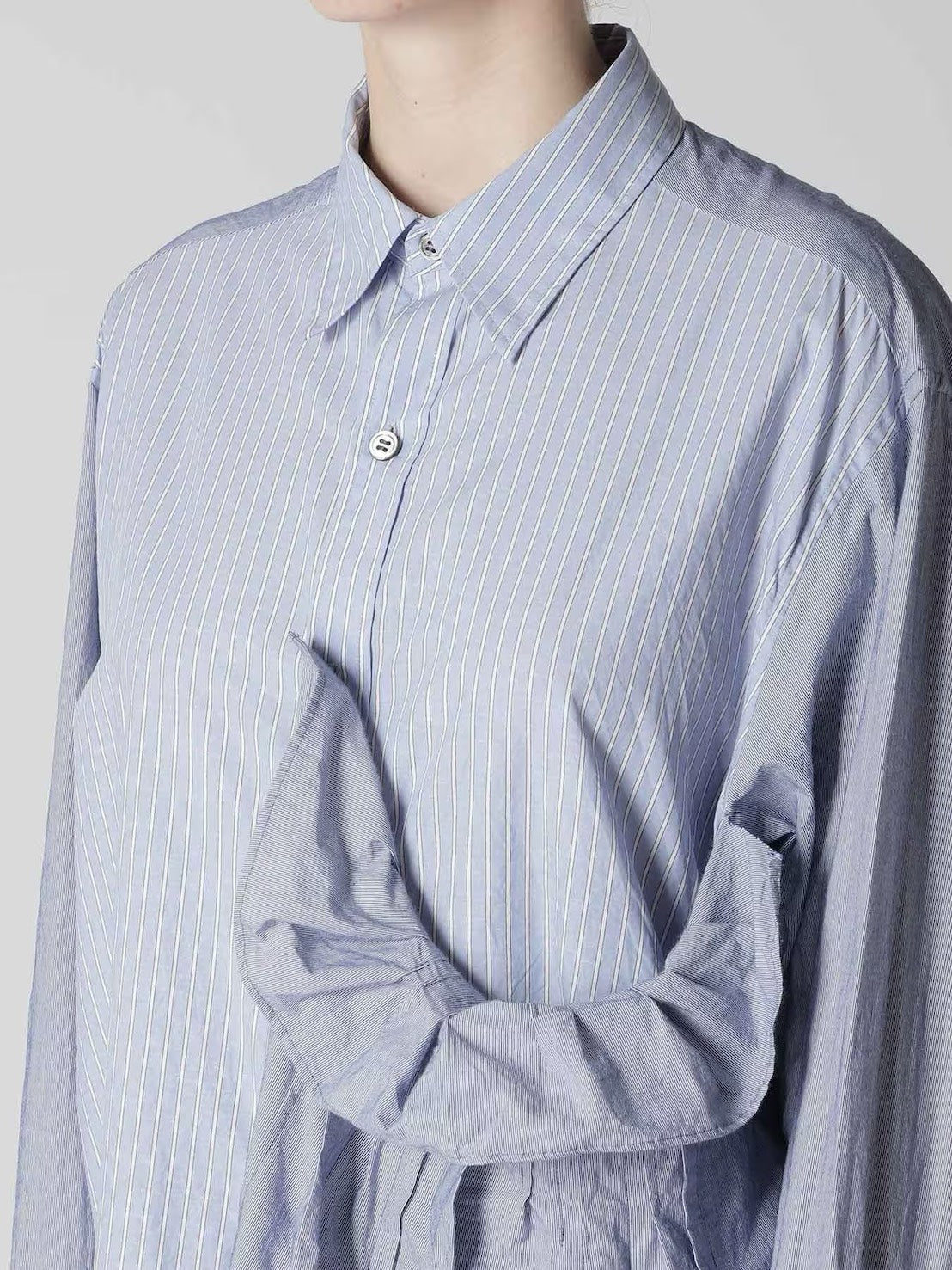 【Y's - ワイズ】LEFT SIDE TUCK SHIRT / NAVY (シャツ/ネイビー)