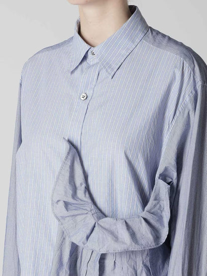 【Y's - ワイズ】LEFT SIDE TUCK SHIRT / NAVY (シャツ/ネイビー)