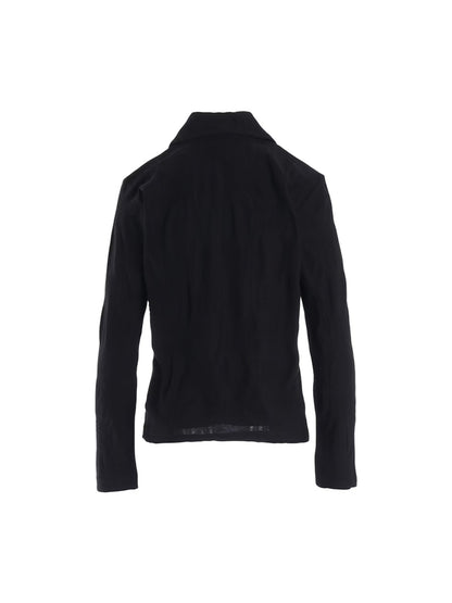 【Y's - ワイズ】BLOCK TUCK JQ 5-BUTTON CARDIGAN / BLACK (カーディガン/ブラック)