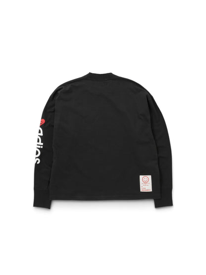 【Perfect ribs®×A LOVE MOVEMENT】"Heart adios" Basic Long Sleeve T shirts / Black(Tシャツ/ブラック)
