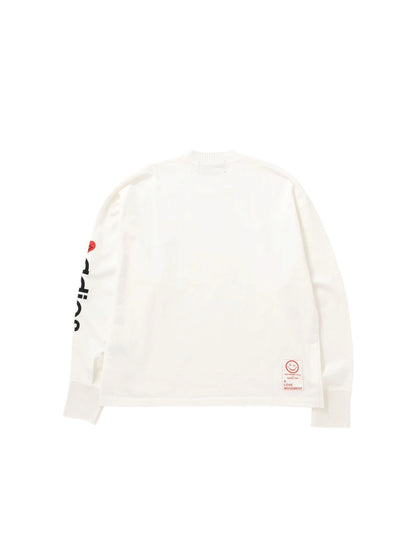 【Perfect ribs®×A LOVE MOVEMENT】"Heart adios" Basic Long Sleeve T shirts / White(Tシャツ/ホワイト)
